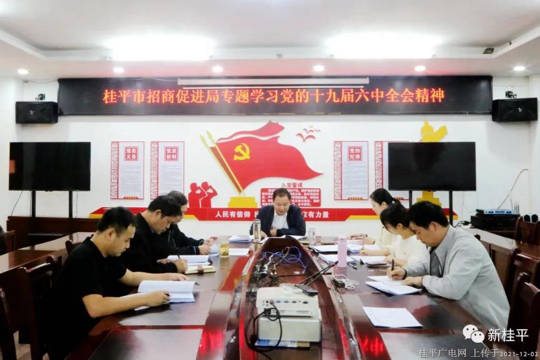 桂平市招商促進(jìn)局黨支部專題學(xué)習(xí)黨的十九屆六中全會(huì)精神