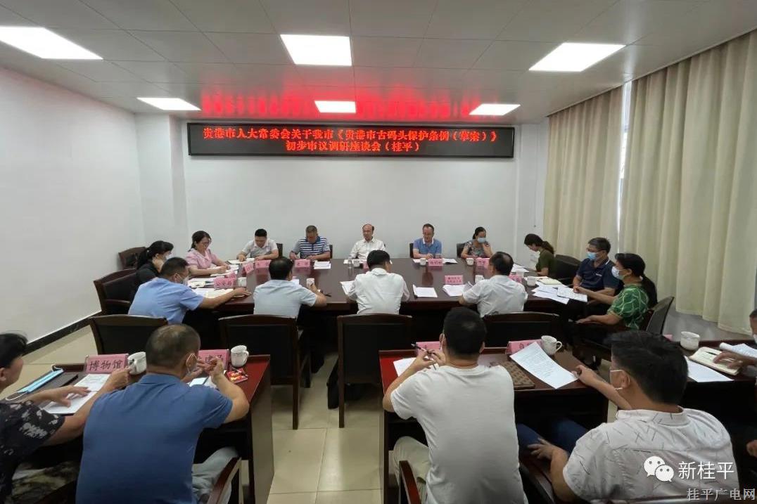 貴港市人大常委會調(diào)研組到我市對《貴港市古碼頭保護條例（草案）》進行初步審議調(diào)研工作
