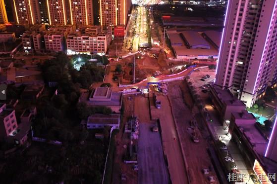 桂平：興桂路二期項(xiàng)目火力全開 日夜施工推進(jìn)工程進(jìn)度